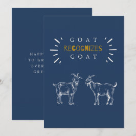 「GOATはGOATを認める」ユーモアあふれるパパの誕生日クリーム色デザイン カード