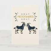 「GOATはGOATを認める」ユーモラスな父の誕生日フォトカード カード (正面)