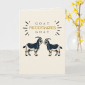 「GOATはGOATを認める」ユーモラスな父の誕生日フォトカード カード (黄色い花)