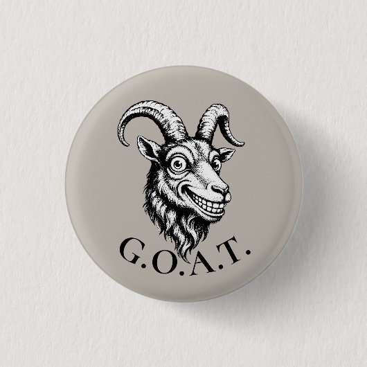 GOAT おもしろ顔 缶バッジ (正面)