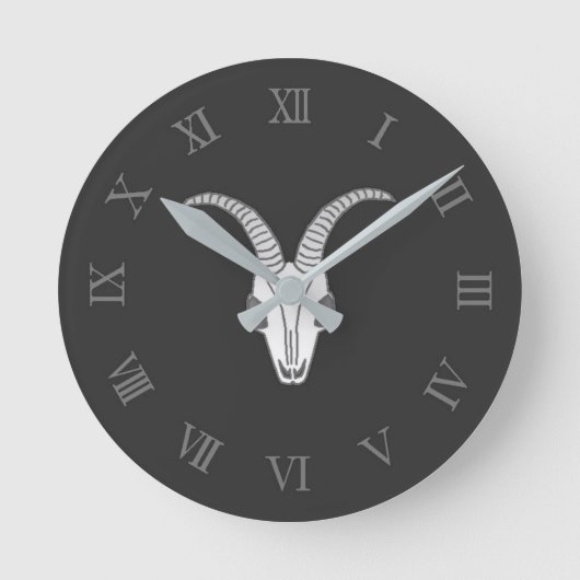 GOAT ブラック ラウンド壁時計 (正面)