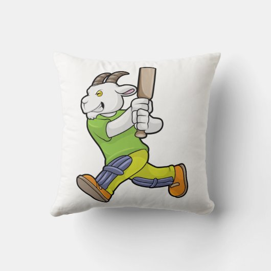 Goat as Batsman with Cricket bat クッション (裏面)
