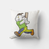 Goat as Batsman with Cricket bat クッション (正面)