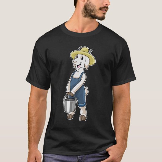 Goat as Farmer with Bucket Tシャツ (正面)