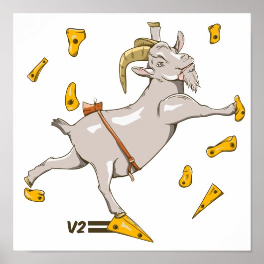 Goat at a climbing gym ポスター (正面)