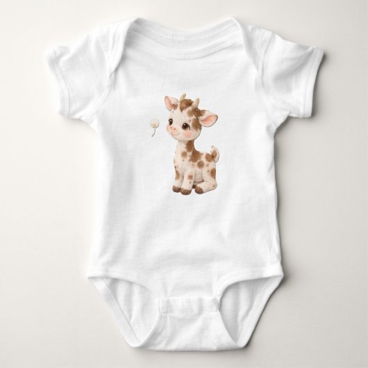 Goat Baby Bodysuit – Cute Farm Animal Baby 🐐 ベビーボディスーツ (正面)