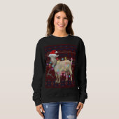 Goat Christmas Lights Ugly Sweater Goat Lover Gift スウェットシャツ (正面フル)