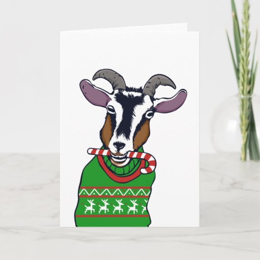 Goat Christmas Sweater カード (正面)