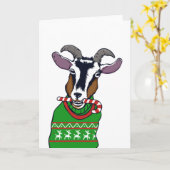 Goat Christmas Sweater カード (黄色い花)