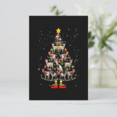 Goat Christmas Tree Snow Funny Goat Xmas Matching サンキューカード (スタンド正面)