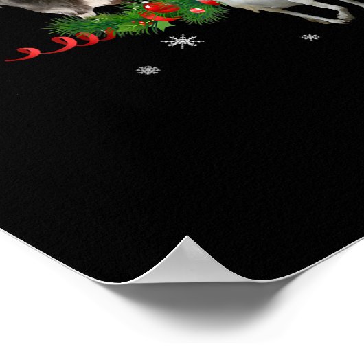 Goat Christmas Tree Snow Goat Xmas ポスター (角)