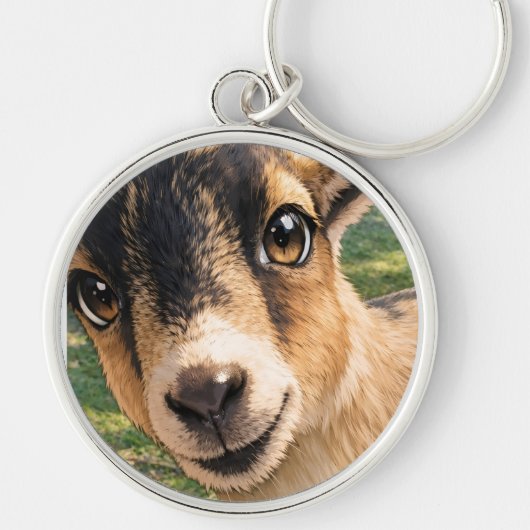 Goat Cute Keychain – Adorable Design Key Ring Gift キーホルダー (正面)