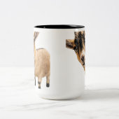 Goat Cute Peeking Coffee Mug ツートーンマグカップ (中央)