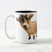Goat Cute Peeking Coffee Mug ツートーンマグカップ (左)