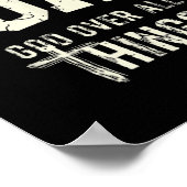 Goat God Over Thing Christian Funny Saying Design ポスター (角)