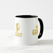 GOAT Gold Crown Mug – Black & Gold マグカップ (正面右)