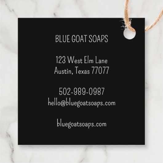 GOAT Handmade Gift Soaps Lotion Candy CUSTOM Craft フェイバータグ (裏面)