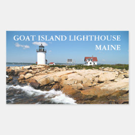 Goat Island Light house, Maine Stickers 長方形シール