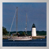 Goat Island Lighthouse-Newport, Rhode Island ポスター (正面)