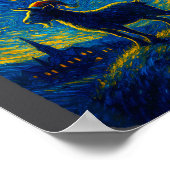 Goat Lover Santa Hat Christmas Starry Cute Night V ポスター (角)