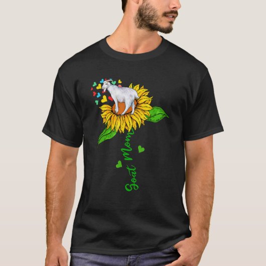 Goat Mom Cute Farm Animals On Sunflower Farmer Mot Tシャツ (正面)