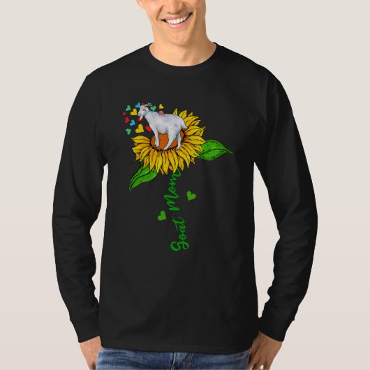 Goat Mom Cute Farm Animals On Sunflower Farmer Mot Tシャツ (正面)