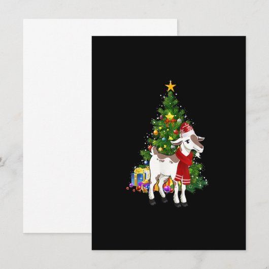 Goat Ornament Decoration Christmas Tree Xmas Pajam 招待状 (正面/裏面)