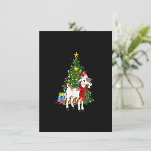 Goat Ornament Decoration Christmas Tree Xmas Pajam 招待状 (スタンド正面)