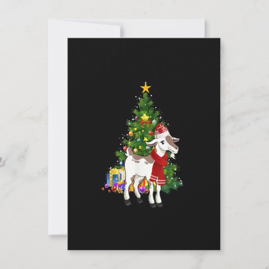 Goat Ornament Decoration Christmas Tree Xmas Pajam 招待状 (正面)