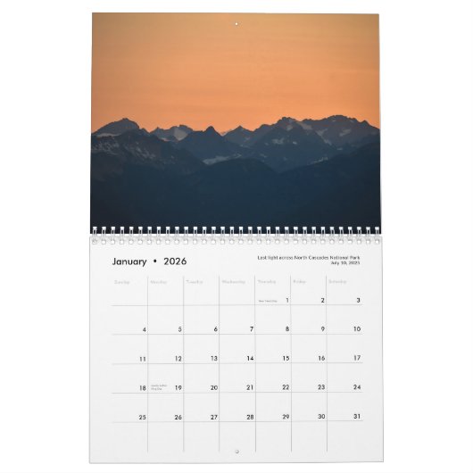 Goat Peak Fire Lookout - 2026 Calendar カレンダー (1月 2026)