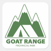 Goat Range Provincial Park Mountains Camping スクエアシール (正面)