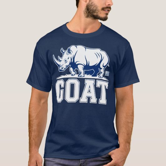 goat rhino graphic parody bold animal art tシャツ (正面)