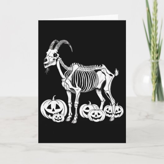 Goat Skeleton Birthday Halloween Mens Womens Kids  カード (正面)