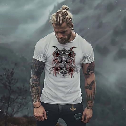 Goat Skull Demon Design Tシャツ