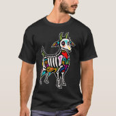 Goat Sugar Skull Mexican Day of the Dead Dia De Mu Tシャツ (正面)