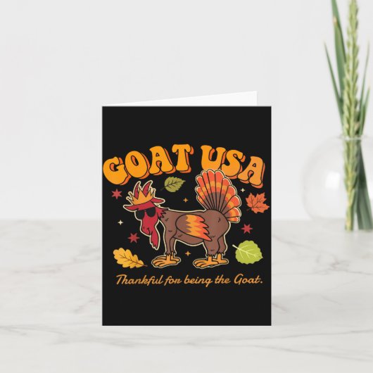 Goat Usa Thankful For Being The Goat Funny Thanksg カード (正面)