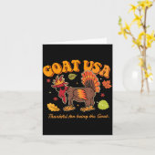Goat Usa Thankful For Being The Goat Funny Thanksg カード (黄色い花)