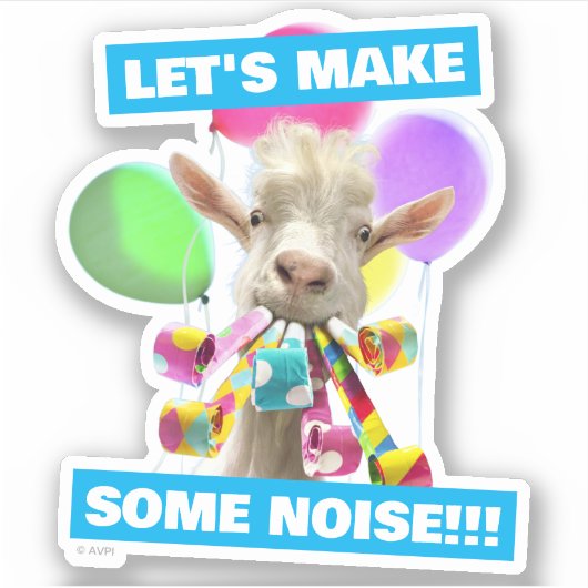 Goat with Party Blowers シール (正面)