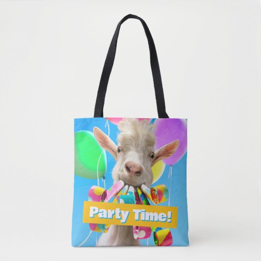 Goat with Party Blowers トートバッグ (正面)