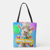 Goat with Party Blowers トートバッグ (裏面)