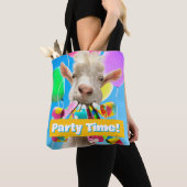 Goat with Party Blowers トートバッグ (クローズアップ)