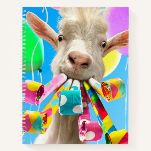 Goat with Party Blowers ノートブック (正面)