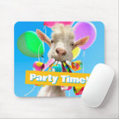 Goat with Party Blowers マウスパッド (マウス)