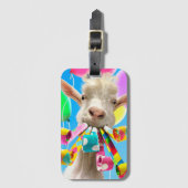 Goat with Party Blowers ラゲッジタグ (正面縦)