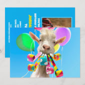 Goat with Party Blowers 招待状 (正面/裏面)