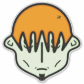 goatee v1で疲れた緑がかった男 シール (正面)