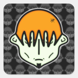 Goatee v3で疲れた緑がかった男 スクエアシール