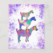 Goats 5th誕生日写真パープル予算の招待 チラシ (裏面)