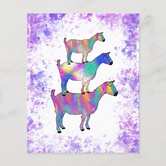 Goats 5th誕生日写真パープル予算の招待 チラシ (裏面)