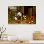 Goats And Chickens At The Farm ポスター (キッチン)